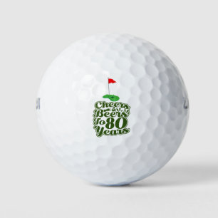 Golf 80th Birthday to You with Golf Flag  Balls