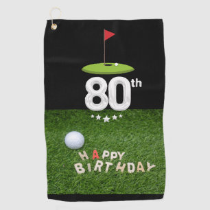 Golf 80th eighty years old golfer birthday golf towel