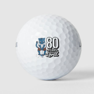 Golf 80th year eighty birthday to cat  golfer  balls