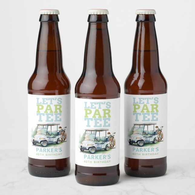 Golf Adult Birthday Personalized Beer Bottle Label (Bottles)