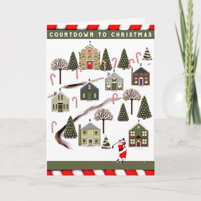 Golf Advent Calendar Holiday Card (Front)