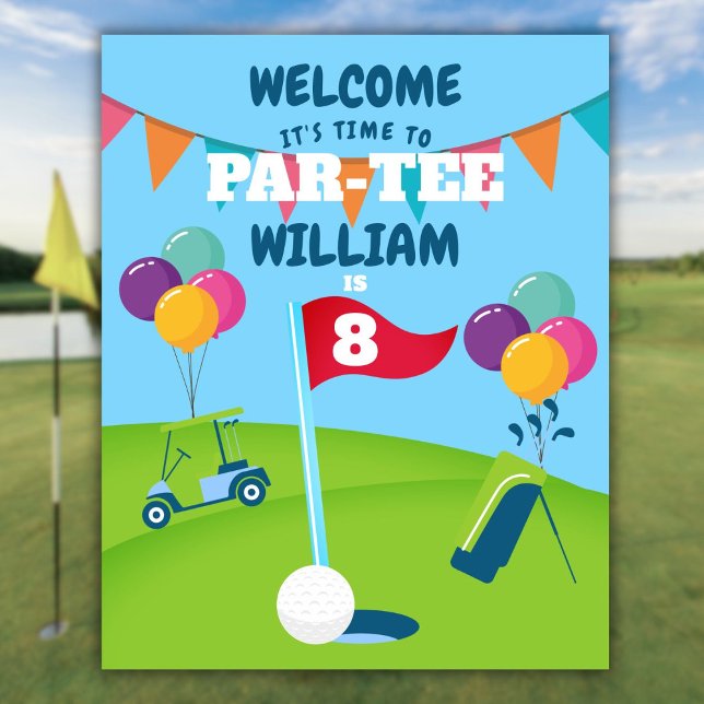 Golf Affiche de bienvenue fête d'anniversaire (Golf Birthday Party Welcome Sign)
