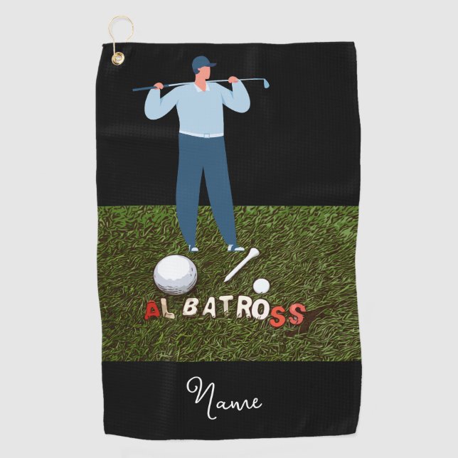 Golf albatross funny gifts for golfer golf towel (Front)