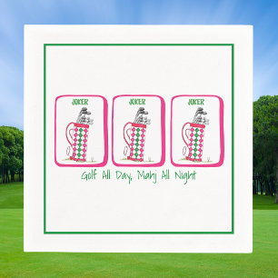 Golf All Day, Mahj All Night Personalized Mahjong Napkin
