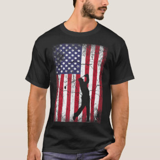 Golf American Flag 4th of July men women gift  T-Shirt