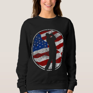 Golf American Flag USA Golfer Vintage Golf Sweatshirt