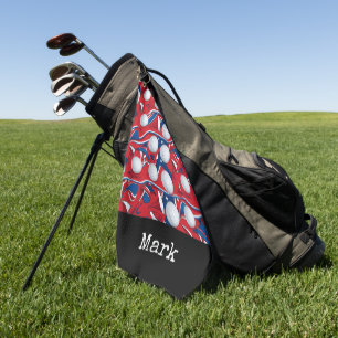 Golf American themed for 4th July Blue Red White Towel