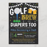 Golf and Beer Baby Shower Invitation