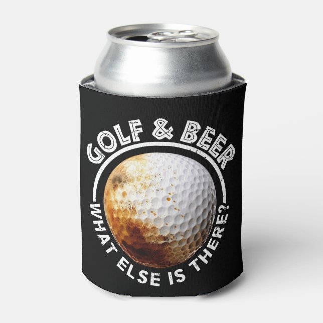 Golf and Beer for golfer Can Cooler (Can Front)