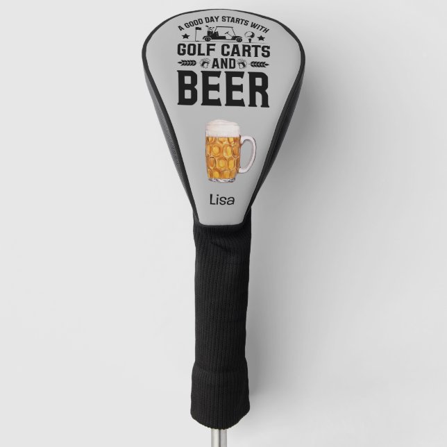Golf and Beer for Golfer  Head Cover (Front)