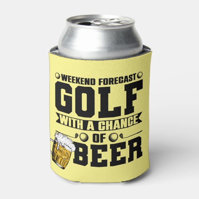 Golf and Beer Funny Saying Quotes Can Cooler (Can Front)