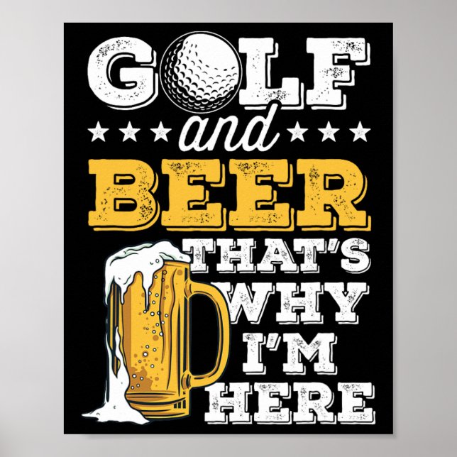 Golf And Beer Joke Dad Funny Father's Day Drinking Poster (Front)