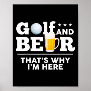 Golf And Beer Joke Dad Funny Fathers Day Drinking  Poster