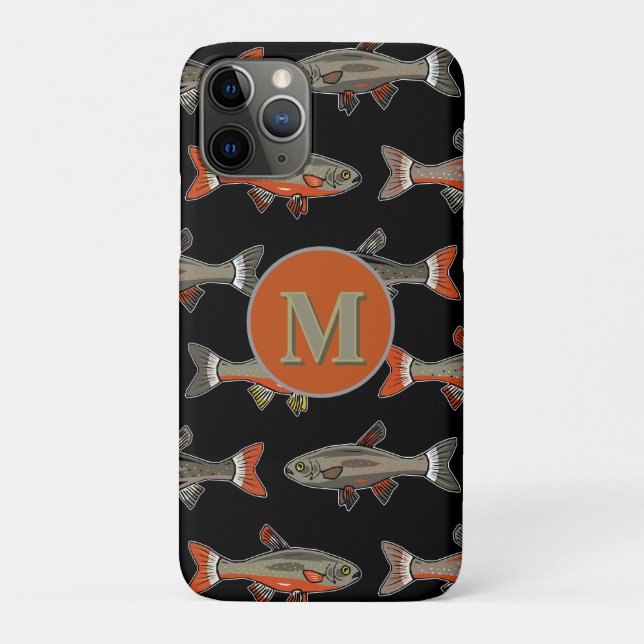 Golf and Fishing Brook Trout Orange Grey Black Case-Mate iPhone Case (Back)