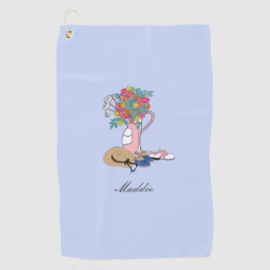 Golf and  Gardening Personalized Ladies Golf Towel