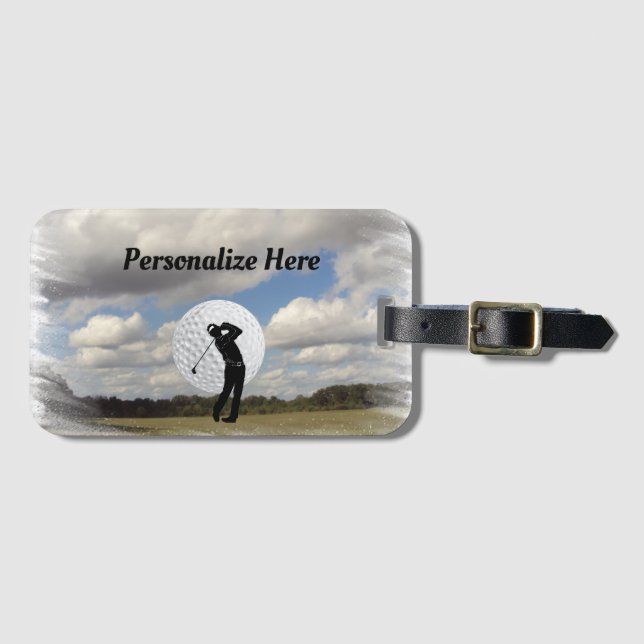 Golf And Golfers Fun  Luggage Tag (Front Horizontal)