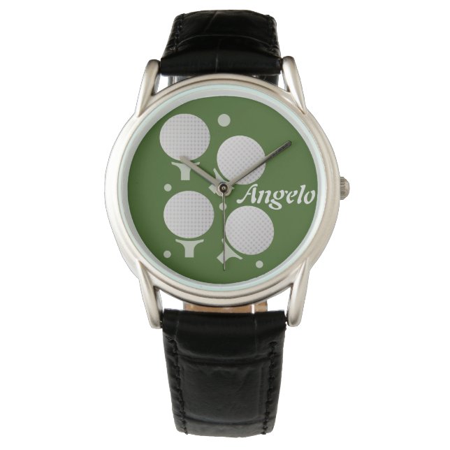Golf and Tee Gradient Ball Mens Gift Watch (Front)