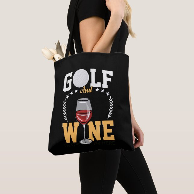 Golf and Wine for golfer Tote Bag (Close Up)