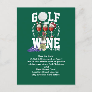 Golf and wine that's why I'm here for Christmas Postcard