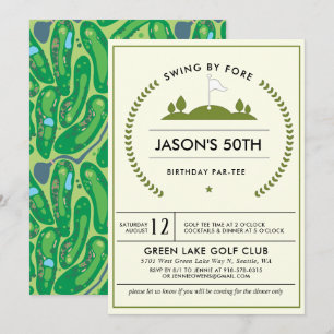 Golf Anniversaire Fête Invitation