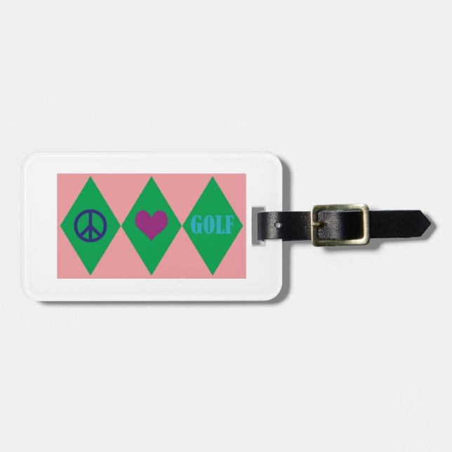 Golf Argyle Luggage Tag (Front Horizontal)