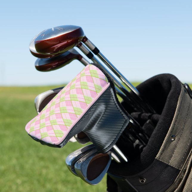 Golf Argyle pattern pink ladies golf  Head Cover (In Situ)