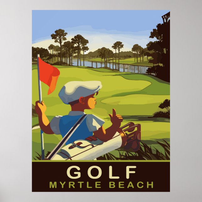 Golf at Myrtle Beach, South Carolina, Travel Poster (Front)