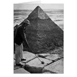 Golf at the Pyramid Vintage Black and White