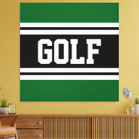 GOLF Athletic Fun Green Black White Racing Stripes
