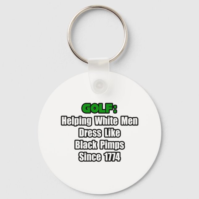 Golf Attire Humour Keychain (Front)