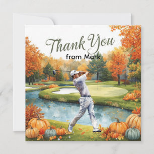 Golf Autumn Greeting thank you card for Autumn 