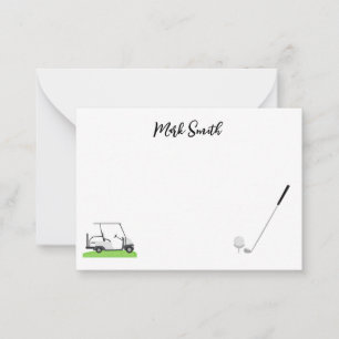 Golf avec nom pour carte golfer Note