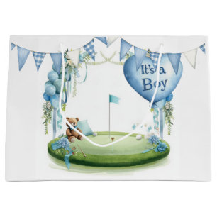 Golf Baby Boy at golf course  Large Gift Bag