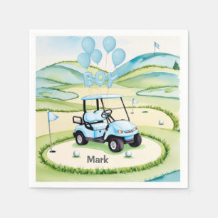 Golf Baby Boy Blue Themed  Napkin