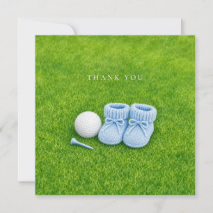 Golf Baby Boy Shower Watercolor Thank You Card
