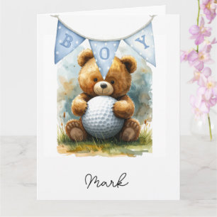 Golf Baby Boy themed  at golf course  Card