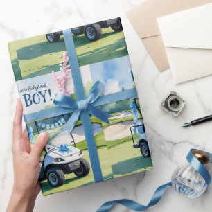 Golf Baby Shower  boy Blue themed Wrapping Paper