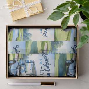 Golf Baby Shower  boy Blue themed Wrapping Paper