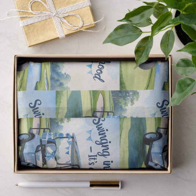 Golf Baby Shower  boy Blue themed Wrapping Paper (Gift)