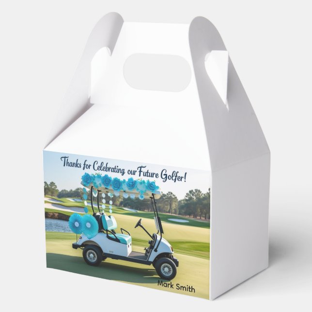 Golf Baby shower Boy  Favor Box (Back)