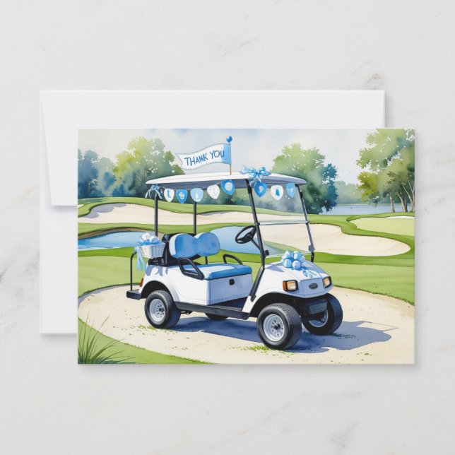 Golf Baby Shower Boy themed  Thank You Card (Front)