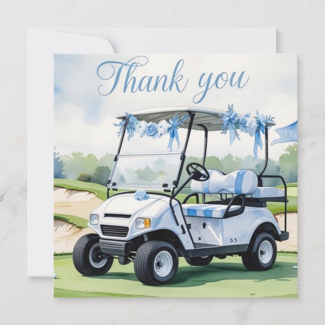 Golf Baby Shower Boy themed  Thank You Card (Front)