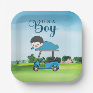 Golf Baby Shower for boy Paper Plate