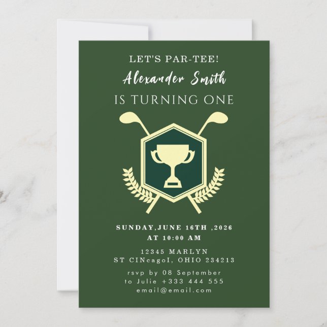 Golf Baby Shower Invitation (Devant)