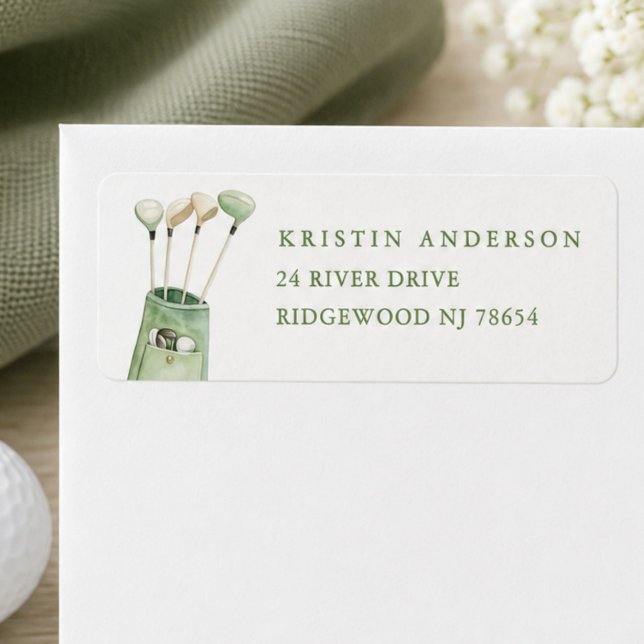 Golf Baby Shower Return Address Label (Creator Uploaded)