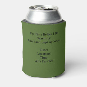 Golf Bachelor Par-Tee Golf Theme Invite   Tee Time Can Cooler