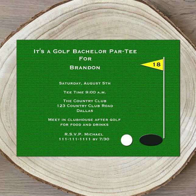 Golf Bachelor Party 18th Golf Hole Invitation (Creator Uploaded)