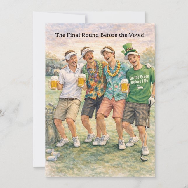 Golf Bachelor Party Celebration Invitation (Front)