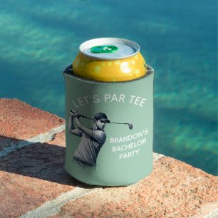 Golf Bachelor party Elegant Green Can Cooler