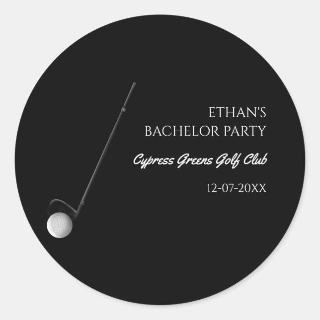 Golf Bachelor Party - Golfing trip Classic Stylish Classic Round Sticker (Front)